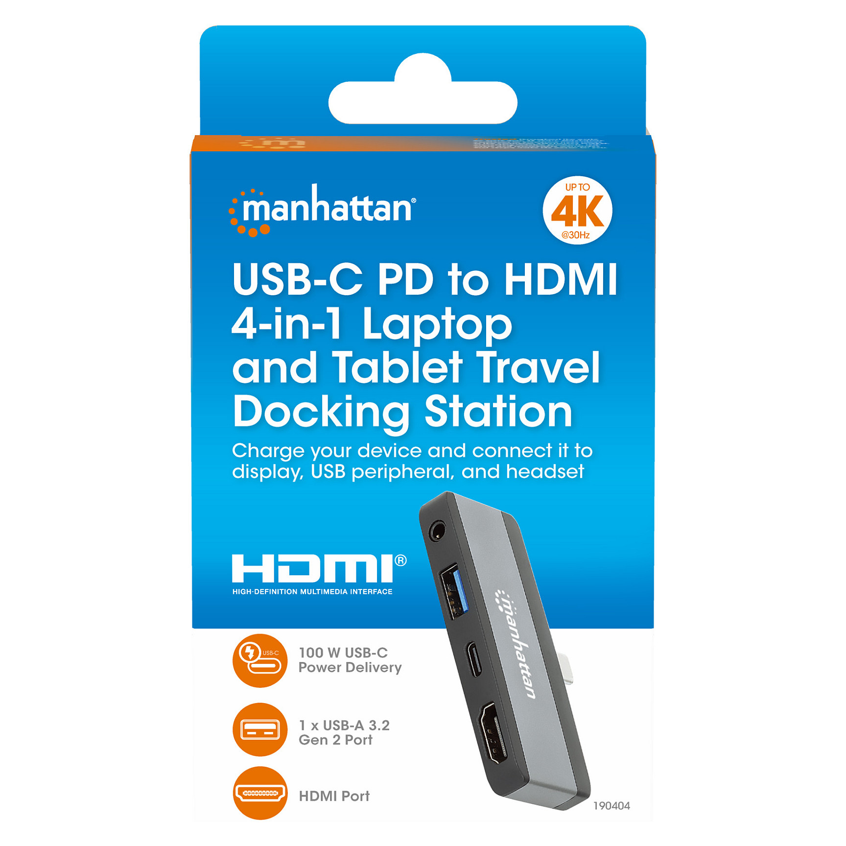 MANHATTAN USB-C 4-u-1 mobilna docking stanica 153800-12