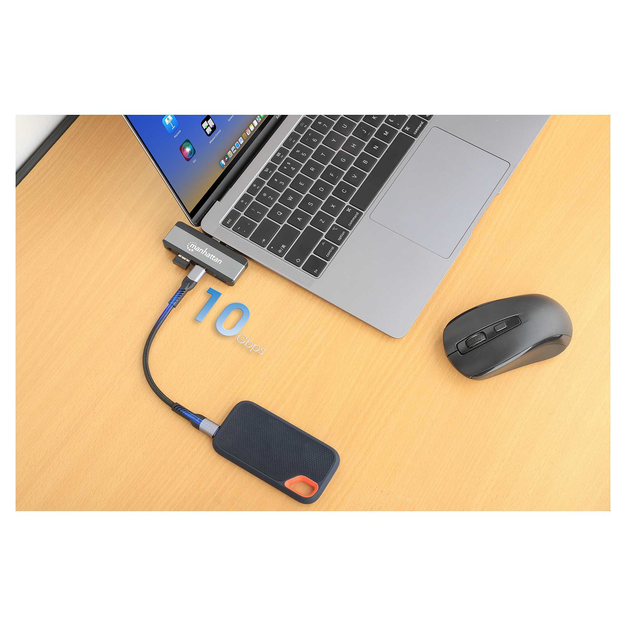 MANHATTAN USB-C 4-u-1 mobilna docking stanica 153800-6