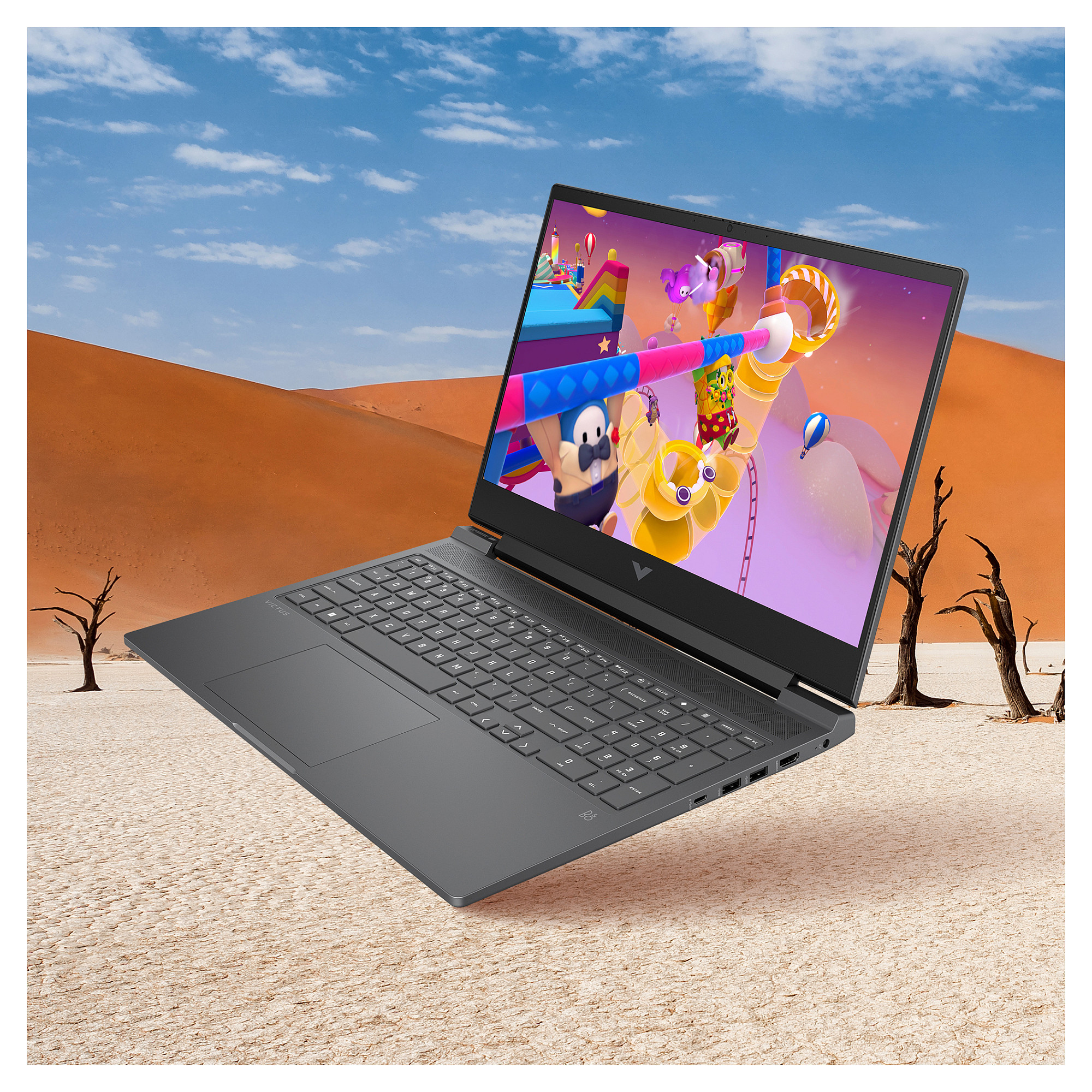 Laptop HP VICTUS 16-s1150ng (16.1", IPS, FHD, AMD Ryzen 5 8645HS, 16GB, 512GB SSD, NVIDIA GeForce RTX 4050, FreeDOS, DE tipkovnica, Srebrna)-4