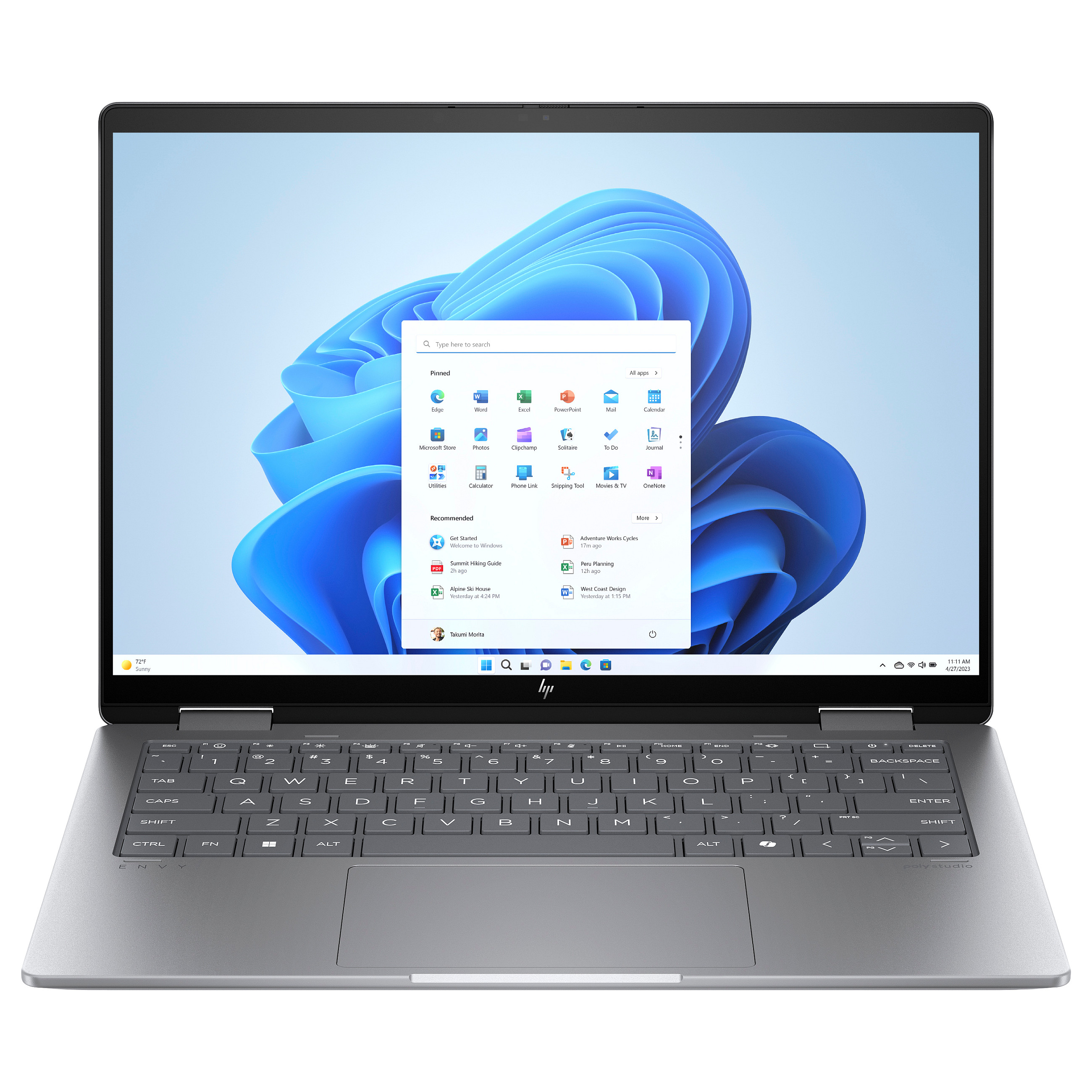 Laptop HP ENVY x360 14-fc0175ng (14", IPS Touch, WUXGA, Intel Core Ultra 7 155U, 16GB, 512GB SSD, Intel Graphics, Windows 11 Home, DE tipkovnica, Srebrna)-1