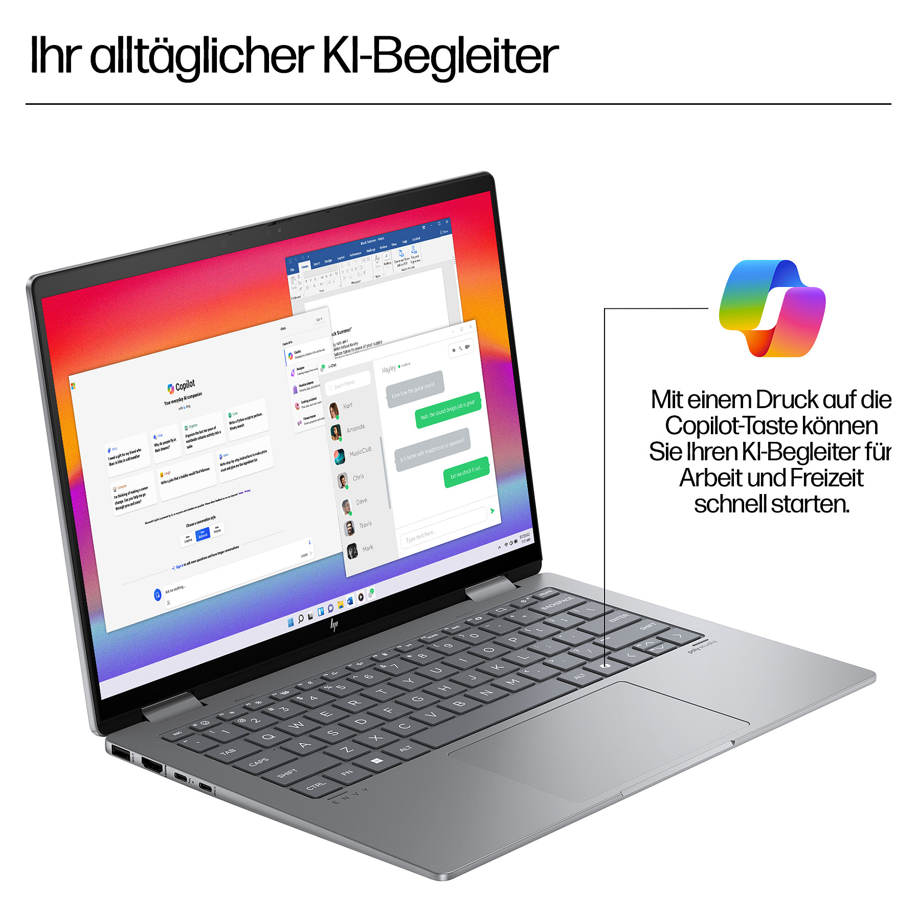 Laptop HP ENVY x360 14-fc0175ng (14", IPS Touch, WUXGA, Intel Core Ultra 7 155U, 16GB, 512GB SSD, Intel Graphics, Windows 11 Home, DE tipkovnica, Srebrna)-11