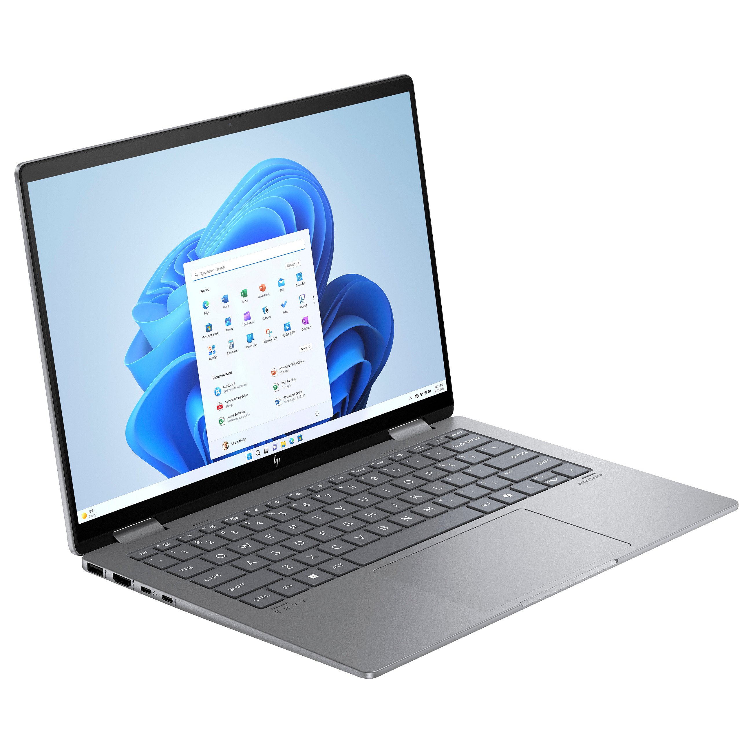 Laptop HP ENVY x360 14-fc0175ng (14", IPS Touch, WUXGA, Intel Core Ultra 7 155U, 16GB, 512GB SSD, Intel Graphics, Windows 11 Home, DE tipkovnica, Srebrna)-2