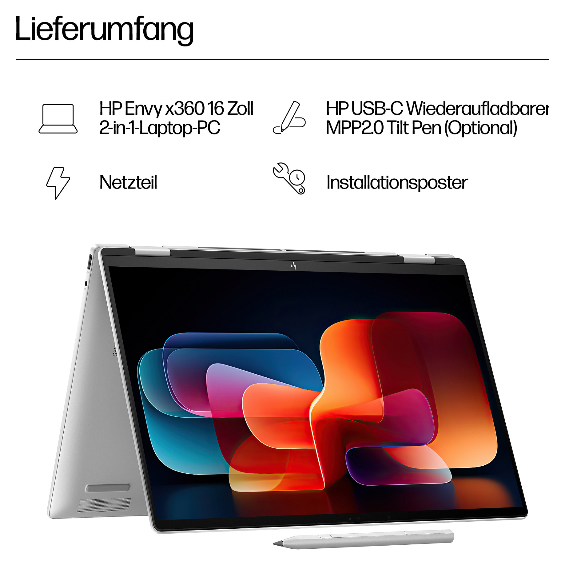 Laptop HP ENVY x360 16-ac0177ng (16", IPS Touch, WUXGA, Intel Core Ultra 7 155U, 16GB, 512GB SSD, Intel Graphics, Windows 11 Home, DE tipkovnica, Srebrna)-6