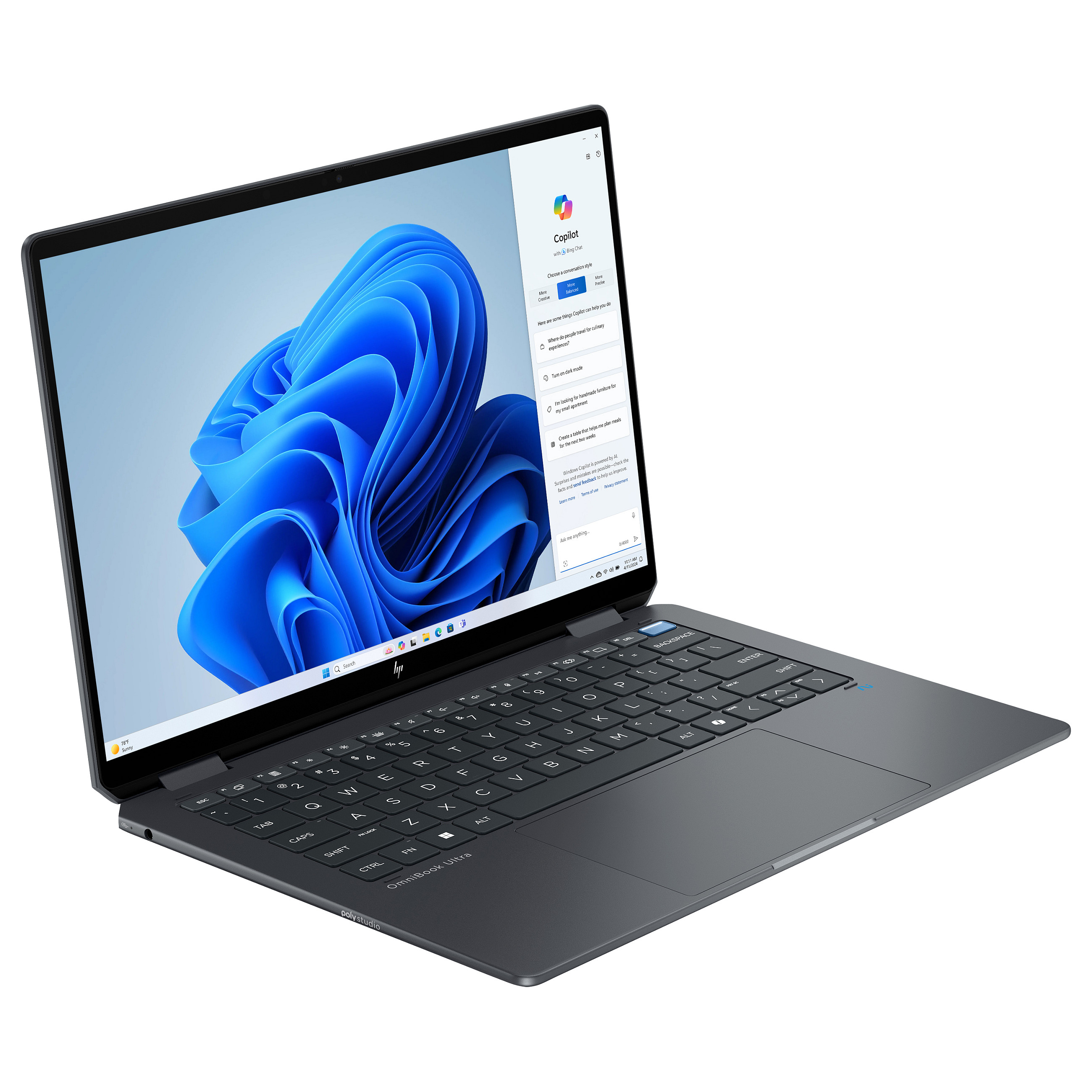 Laptop HP OmniBook Ultra Flip 14-fh0176ng (14", Touch, 3K, Intel Core Ultra 7 258V, 32GB, 2TB SSD, Intel Arc Graphics, Windows 11 Home, DE tipkovnica, Eclipse Gray)-1