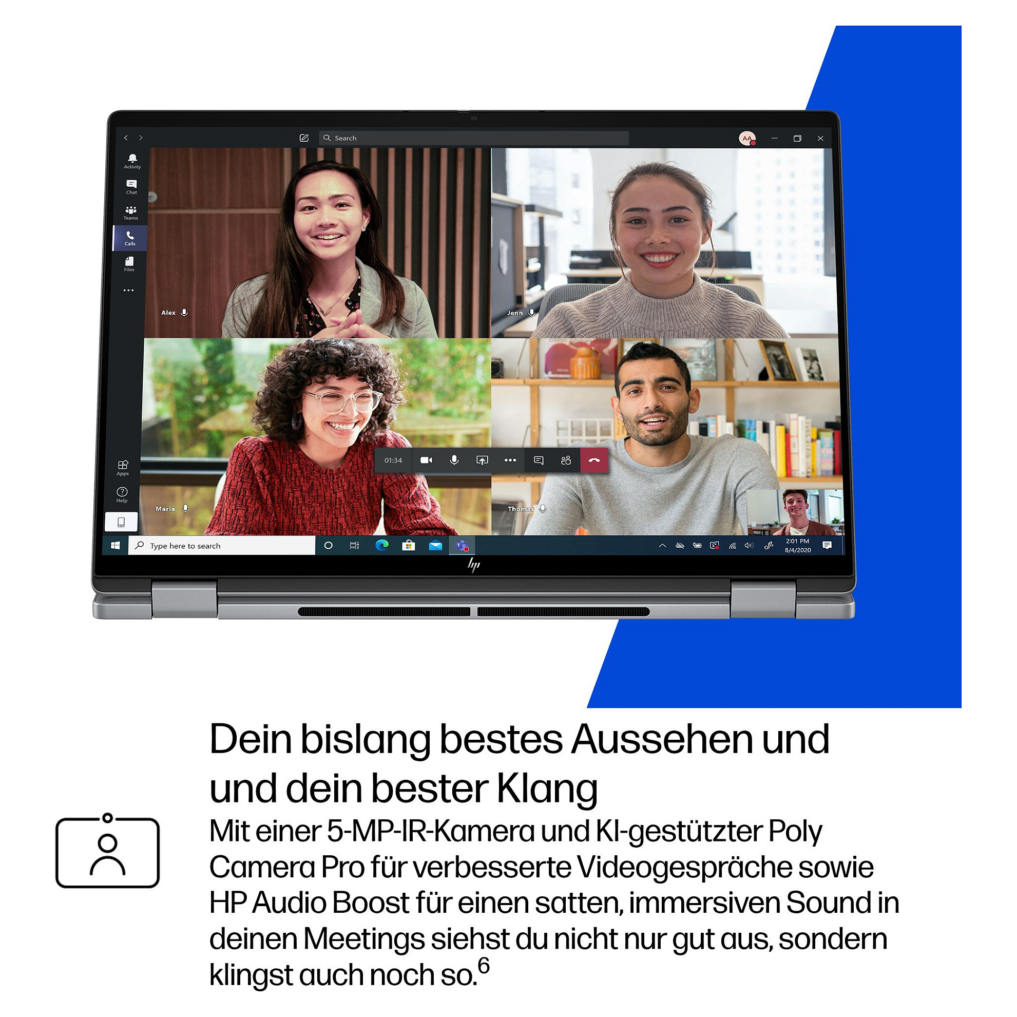 Laptop HP OmniBook X Flip 16-ar0173ng (16", OLED Touch, 3K, AMD Ryzen AI 7 350, 16GB, 512GB SSD, AMD Radeon Graphics, Windows 11 Home, DE tipkovnica, Srebrna)-11