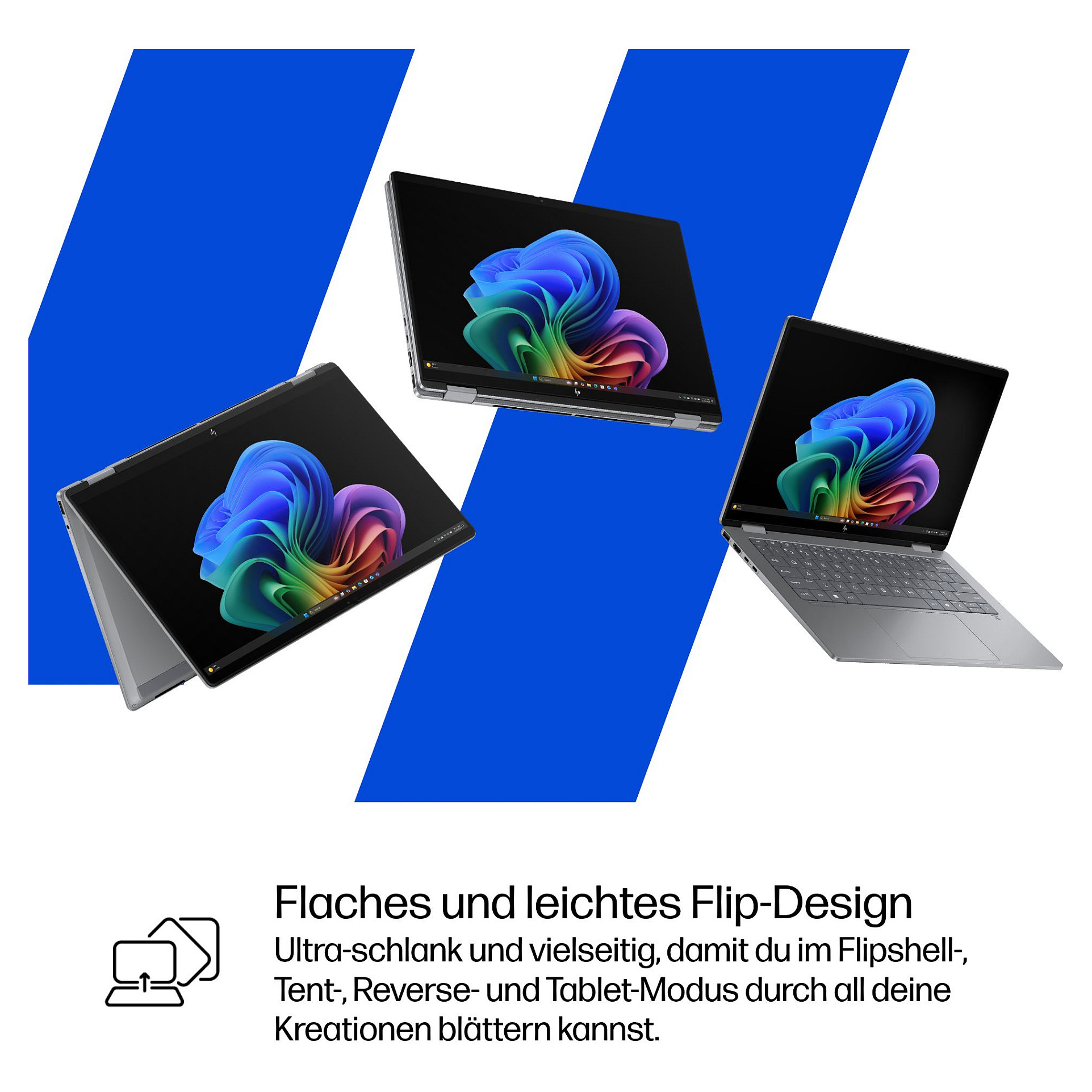 Laptop HP OmniBook X Flip 14-fk0154ng (14", OLED Touch, 3K, AMD Ryzen AI 5 340, 16GB, 512GB SSD, AMD Radeon Graphics, Windows 11 Home, DE tipkovnica, Srebrna)-14