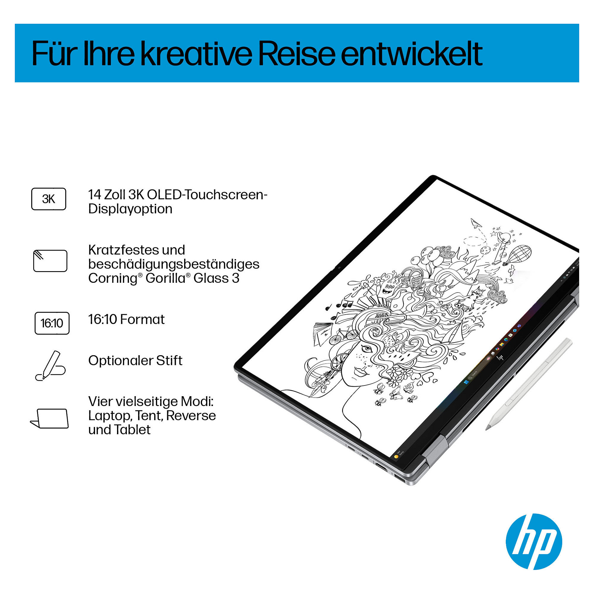 Laptop HP OmniBook X Flip 14-fm0154ng (14", OLED Touch, 3K, Intel Core Ultra 5 226V, 16GB, 512GB SSD, Intel Arc 130V, Windows 11 Home, Non-HR tipkovnica)-7
