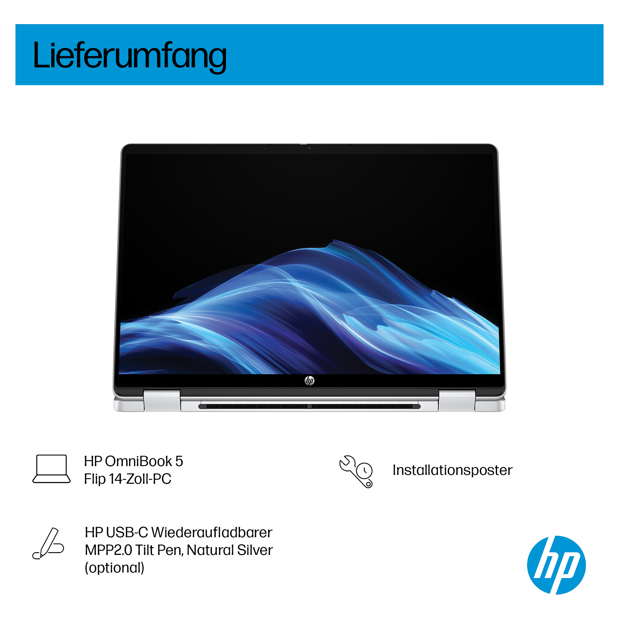 Laptop HP OmniBook 5 Flip 14-fp0132ng (14", Intel Core 3 100U, 8GB, 512GB SSD, Windows 11 Home, Non-HR tipkovnica)-4