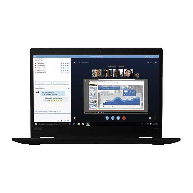 Laptop LENOVO ThinkPad X13 Yoga Gen 1 (13.3" IPS Touch, Full HD, Intel Core i5-10210U, 8GB, 256GB SSD, Intel UHD Graphics, Windows 11 Pro, DE tipkovnica, Crna)