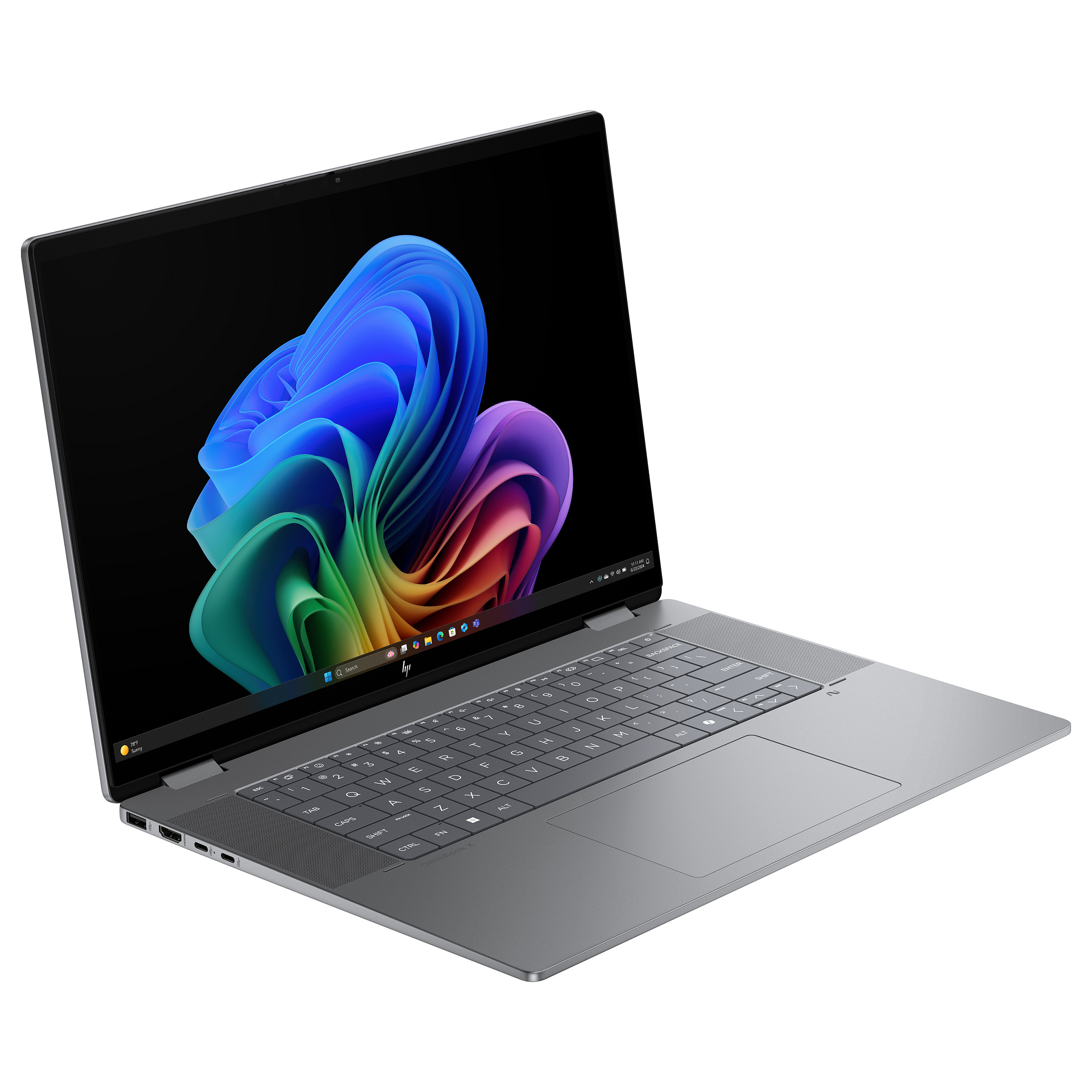 Laptop HP OmniBook X Flip 16-ar0475ng (16", OLED Touch, 3K, AMD Ryzen AI 7 350, 32GB, 1TB SSD, AMD Radeon 860M, Windows 11 Home, Non-HR tipkovnica, Srebrna)-1