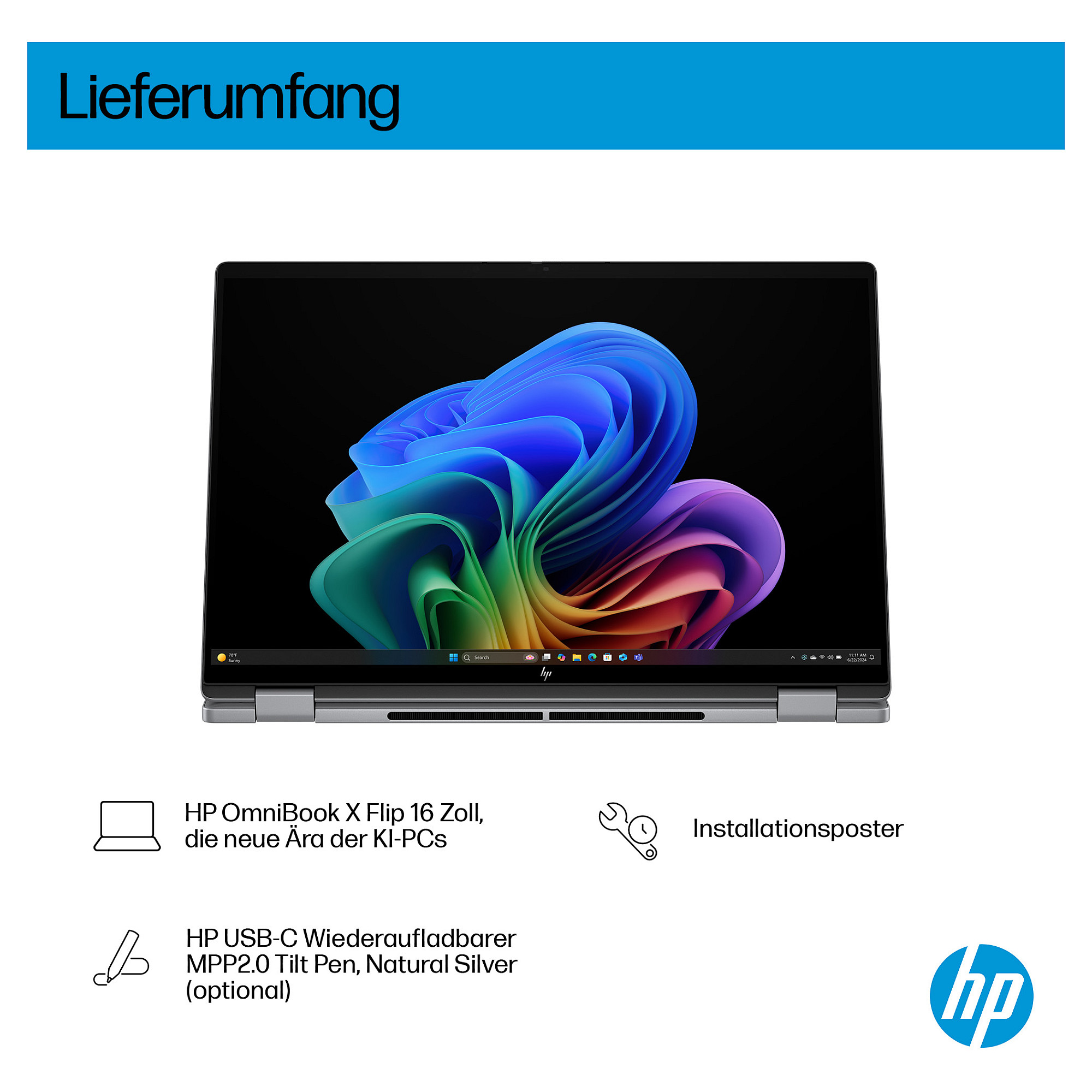 Laptop HP OmniBook X Flip 16-ar0475ng (16", OLED Touch, 3K, AMD Ryzen AI 7 350, 32GB, 1TB SSD, AMD Radeon 860M, Windows 11 Home, Non-HR tipkovnica, Srebrna)-23