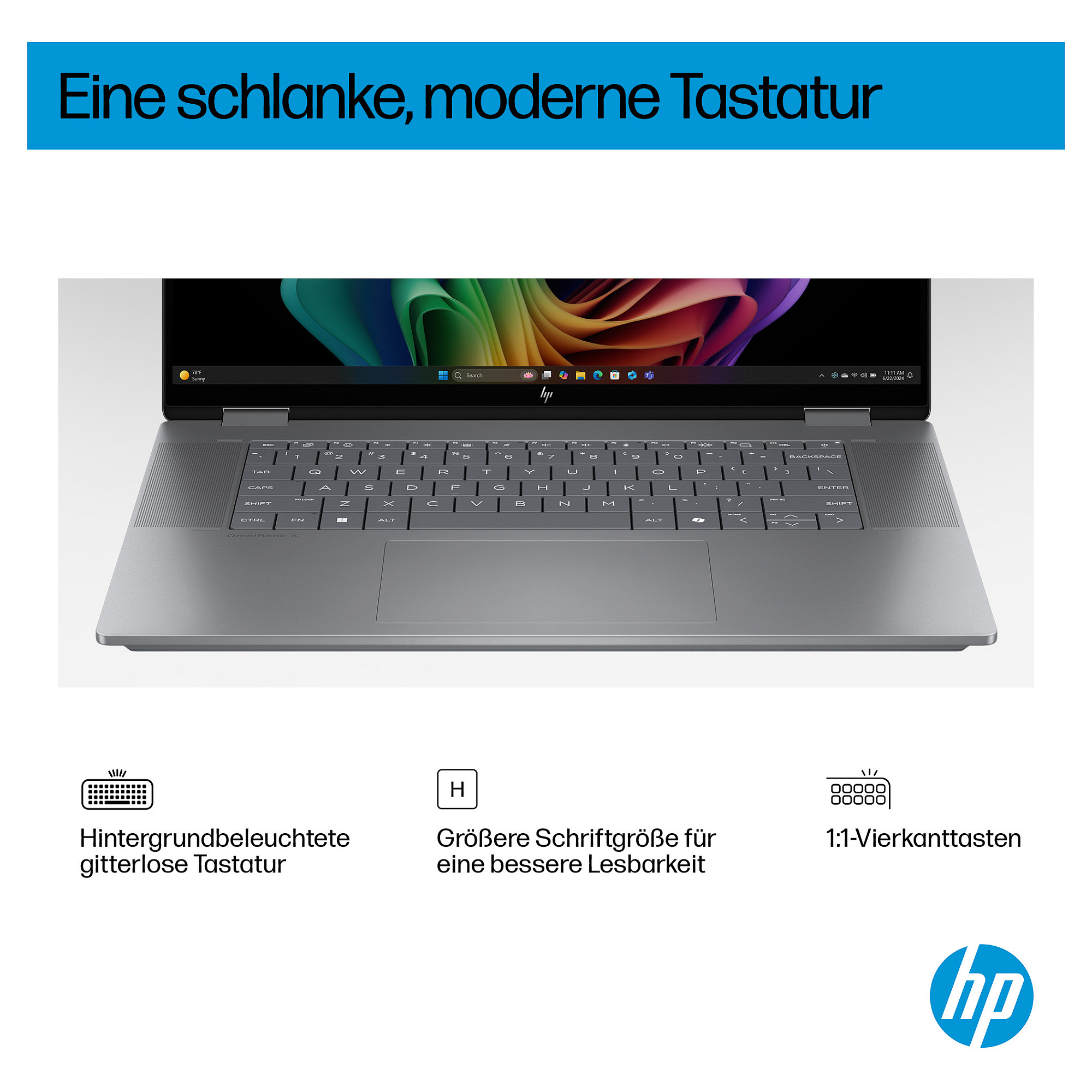 Laptop HP OmniBook X Flip 16-ar0475ng (16", OLED Touch, 3K, AMD Ryzen AI 7 350, 32GB, 1TB SSD, AMD Radeon 860M, Windows 11 Home, Non-HR tipkovnica, Srebrna)-25