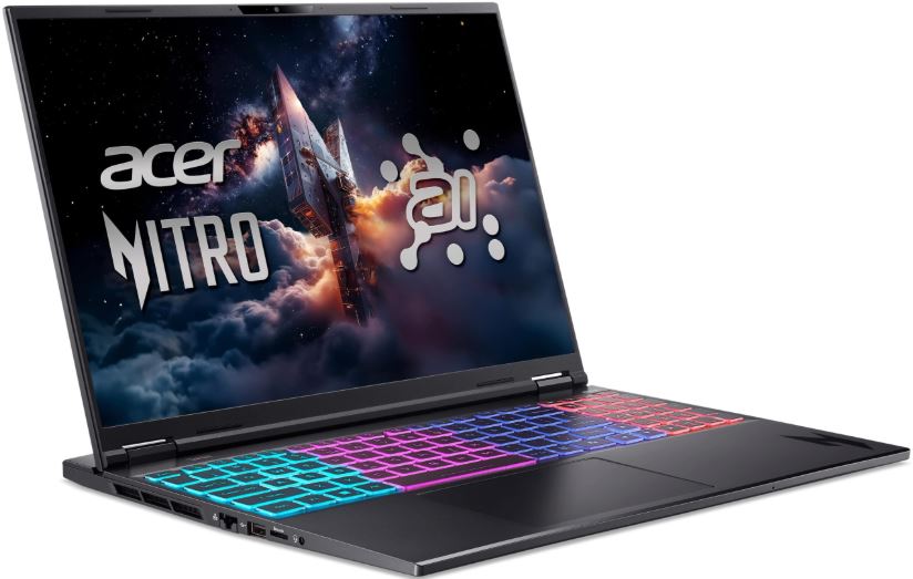 Laptop ACER Nitro 16S AI AN16S-61-R47 (16", IPS, WUXGA, AMD Ryzen AI 7 350, 16GB, 1TB SSD, NVIDIA GeForce RTX 5060, Windows 11 Home, DE tipkovnica, Crna)-1