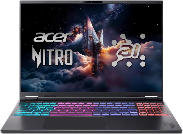 Laptop ACER Nitro 16S AI AN16S-61-R47 (16", IPS, WUXGA, AMD Ryzen AI 7 350, 16GB, 1TB SSD, NVIDIA GeForce RTX 5060, Windows 11 Home, DE tipkovnica, Crna)