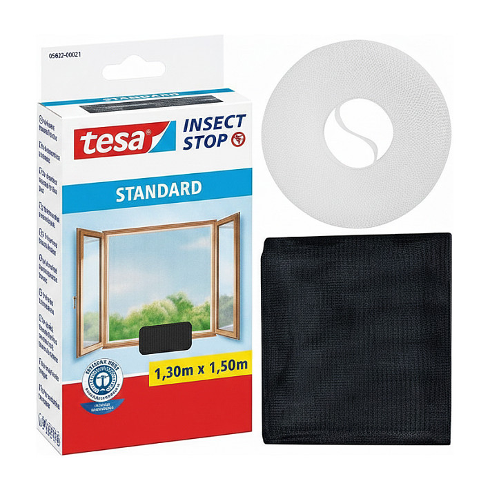 Mreža protiv insekata TESA Insect Stop STANDARD (1,5 m x 1,3 m) antracit boja