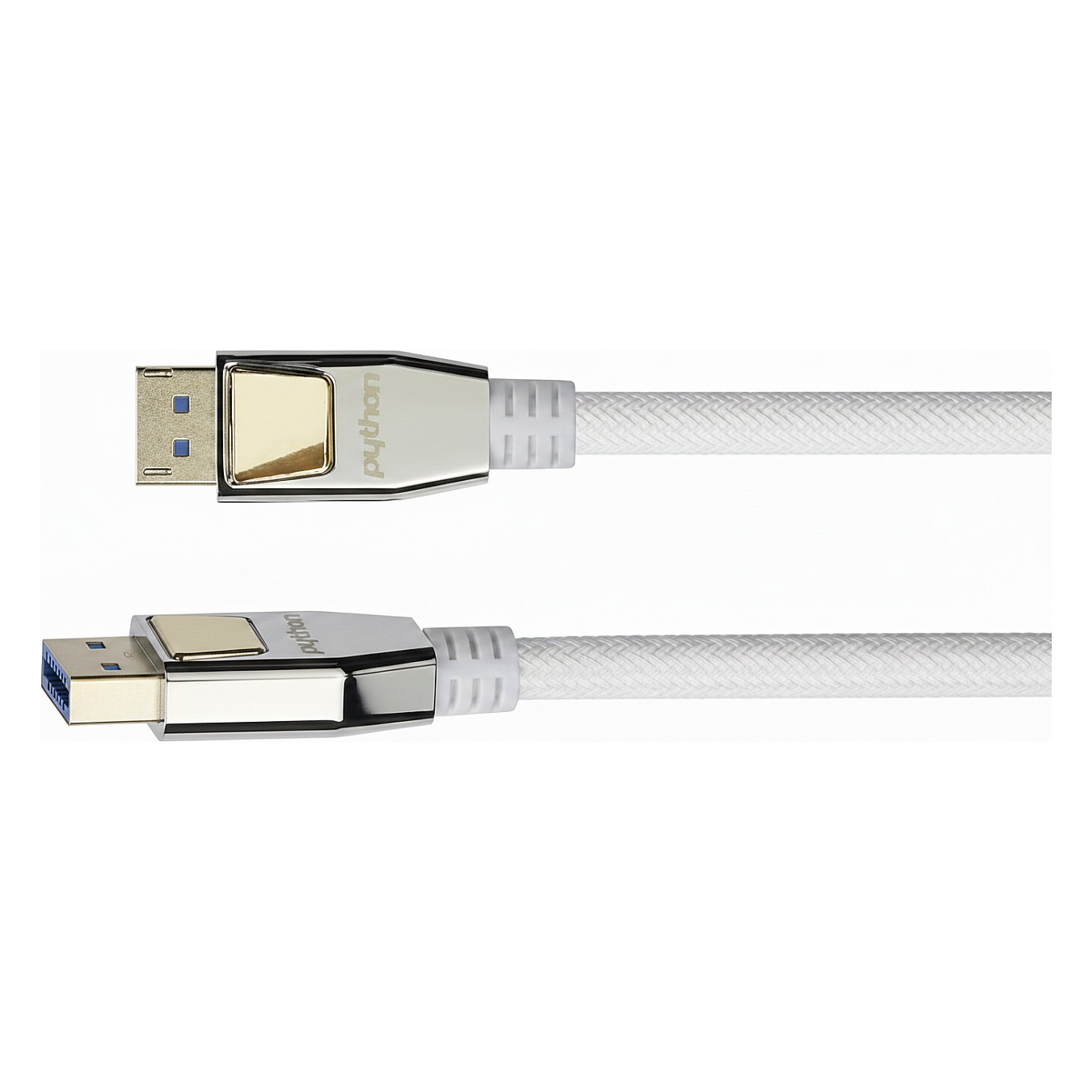 Python DisplayPort 2.0 kabel, pleteni, 0.5m, bijeli-0