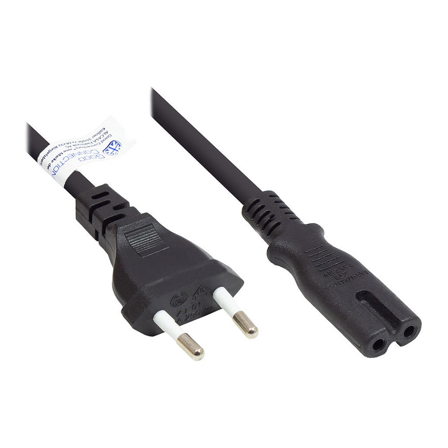 Strujni kabel GOOD CONNECTIONS Euro na C7 (Euro 8), 5m, crna boja-0