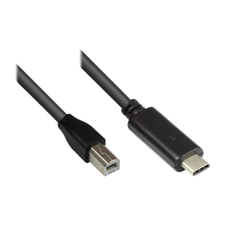 Good Connections USB 2.0 kabel USB-C na USB-B, 1.8m, crni
