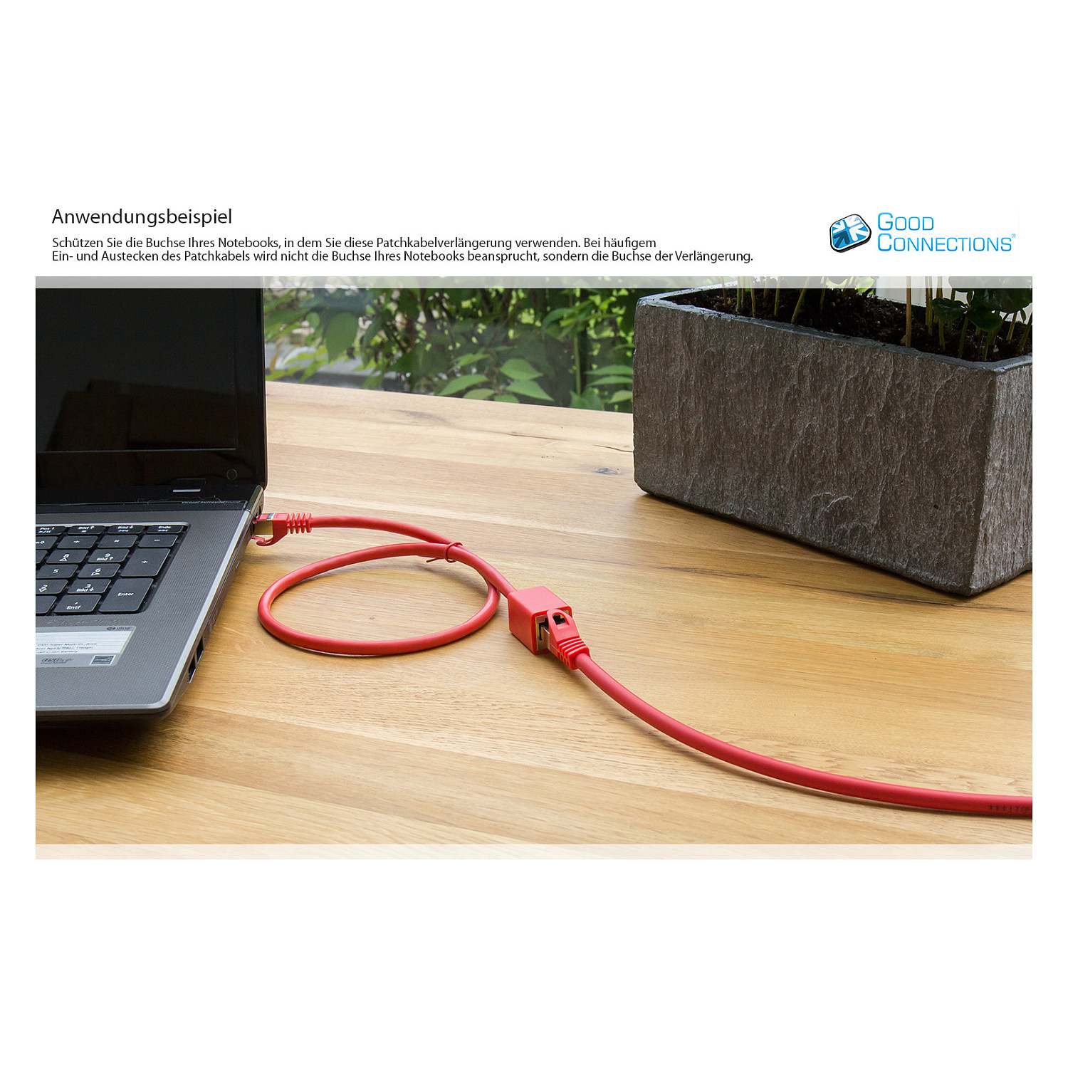 Mrežni produžni kabel GOOD CONNECTIONS Cat.6 S/FTP, 1m, crvena boja-2