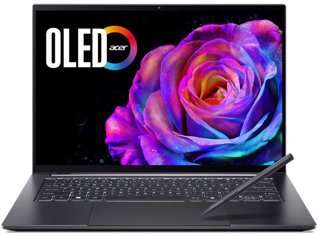Laptop ACER Swift X 14 SFX14-61G-R0MH (14.5", OLED, 2.8K, AMD Ryzen AI 9 365, 32GB, 2TB SSD, NVIDIA GeForce RTX 5070 8GB, Windows 11 Home, Non-HR tipkovnica, Siva)-0