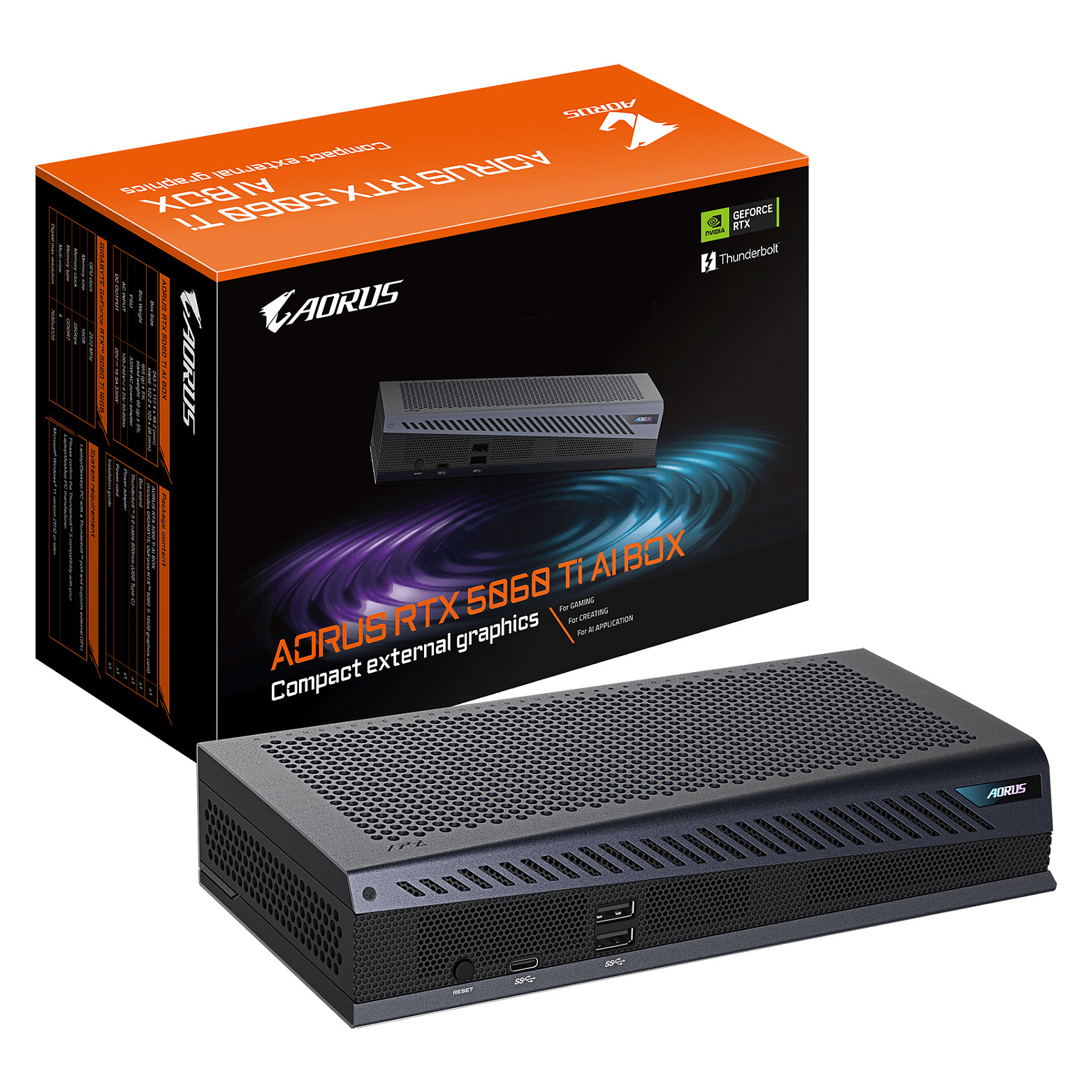 Eksterno kućište s grafičkom karticom GIGABYTE AORUS RTX 5060 Ti AI BOX 16GB-7