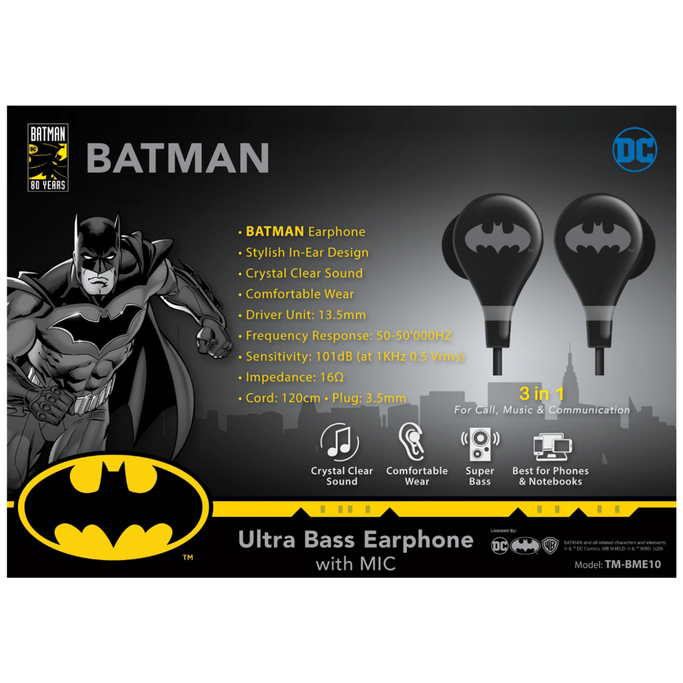 Slušalice DC Batman Ultra Bass (mikrofon, 3.5 mm)-5