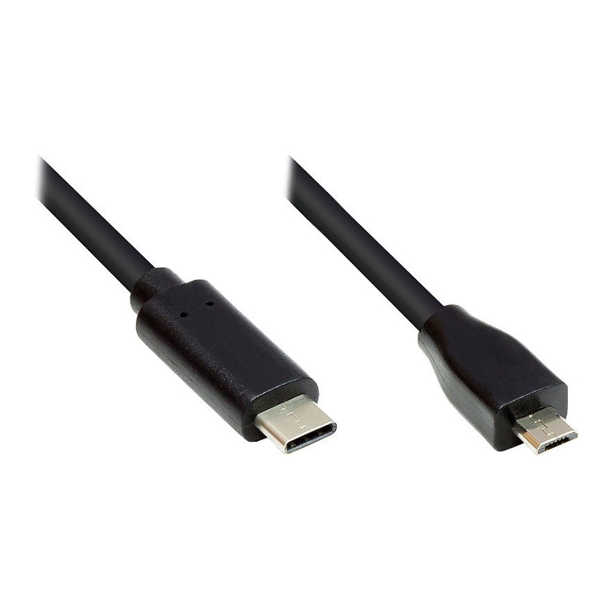 Good Connections USB 2.0 Kabel, USB Micro-B na USB-C, 0.5m, crni