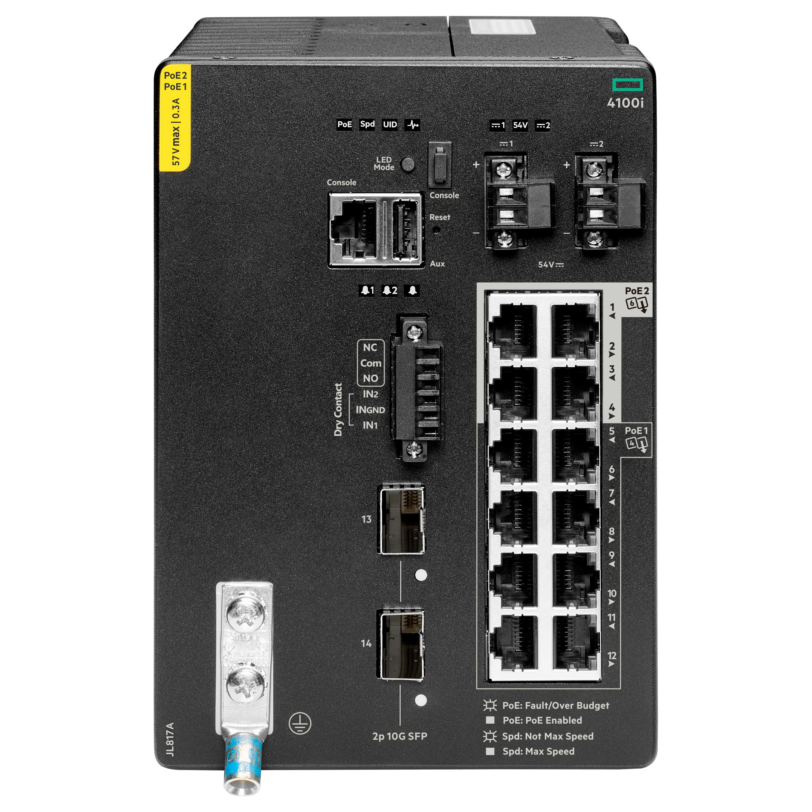 HPE Aruba CX 4100i Switch 12G 8 Port Class 4 PoE and 4 Port Class 6 PoE 2 SFP+ Layer 2 Web GUI CLI NetEdit REST APIs-0