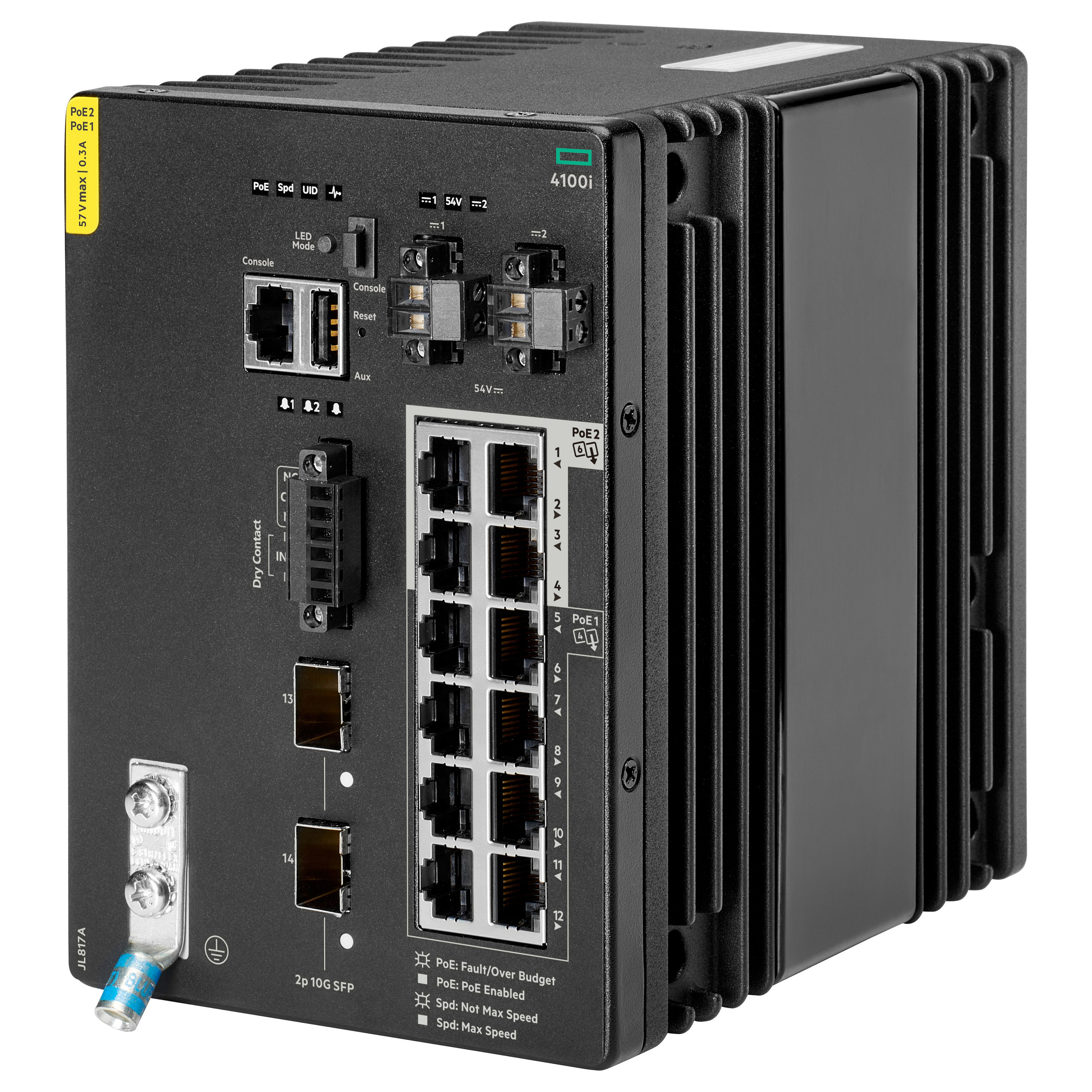 HPE Aruba CX 4100i Switch 12G 8 Port Class 4 PoE and 4 Port Class 6 PoE 2 SFP+ Layer 2 Web GUI CLI NetEdit REST APIs-1