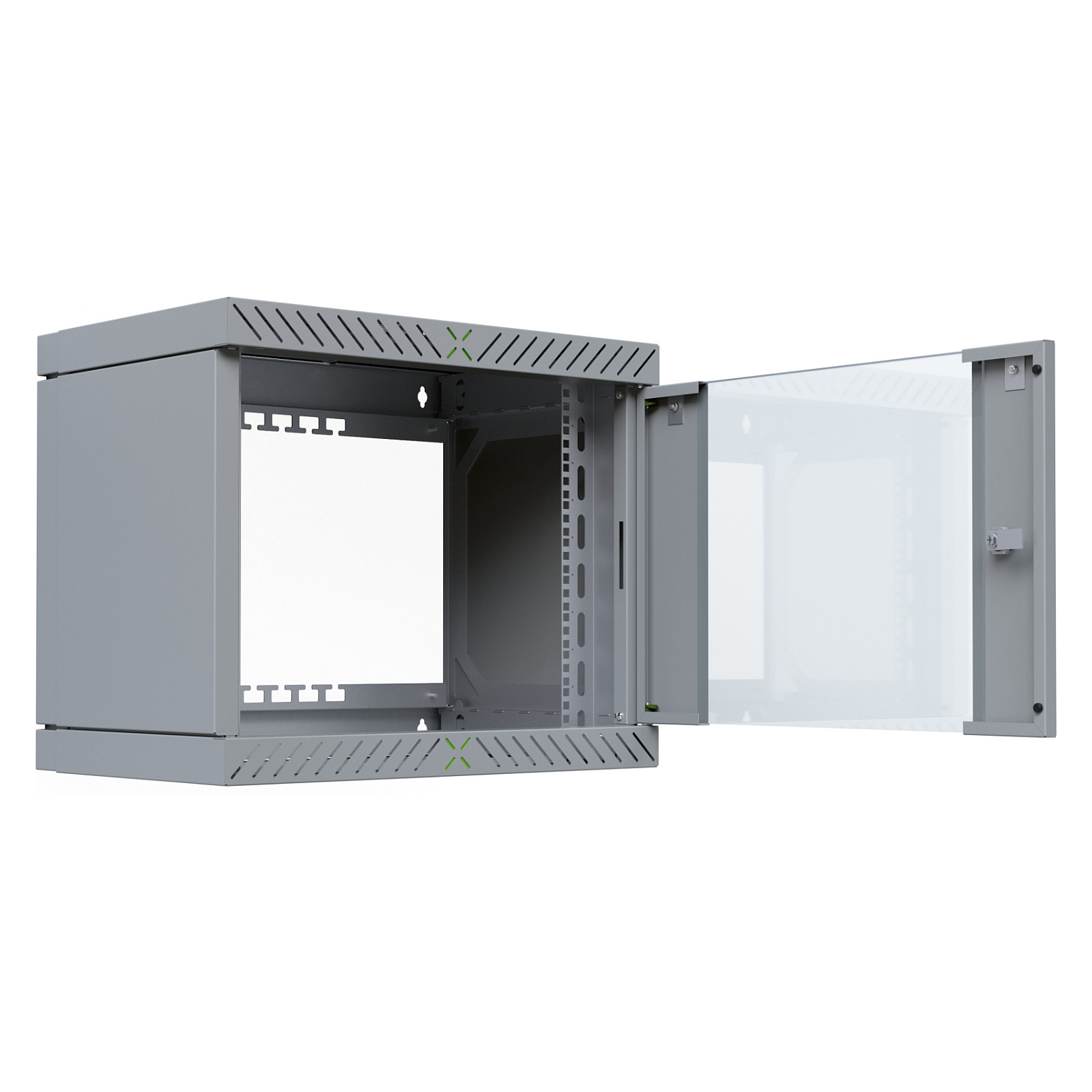 Zidni ormar EFB ELEKTRONIK 19" X-Rack sa staklenim vratima, 9U, dubina 400-600mm, siva boja-1