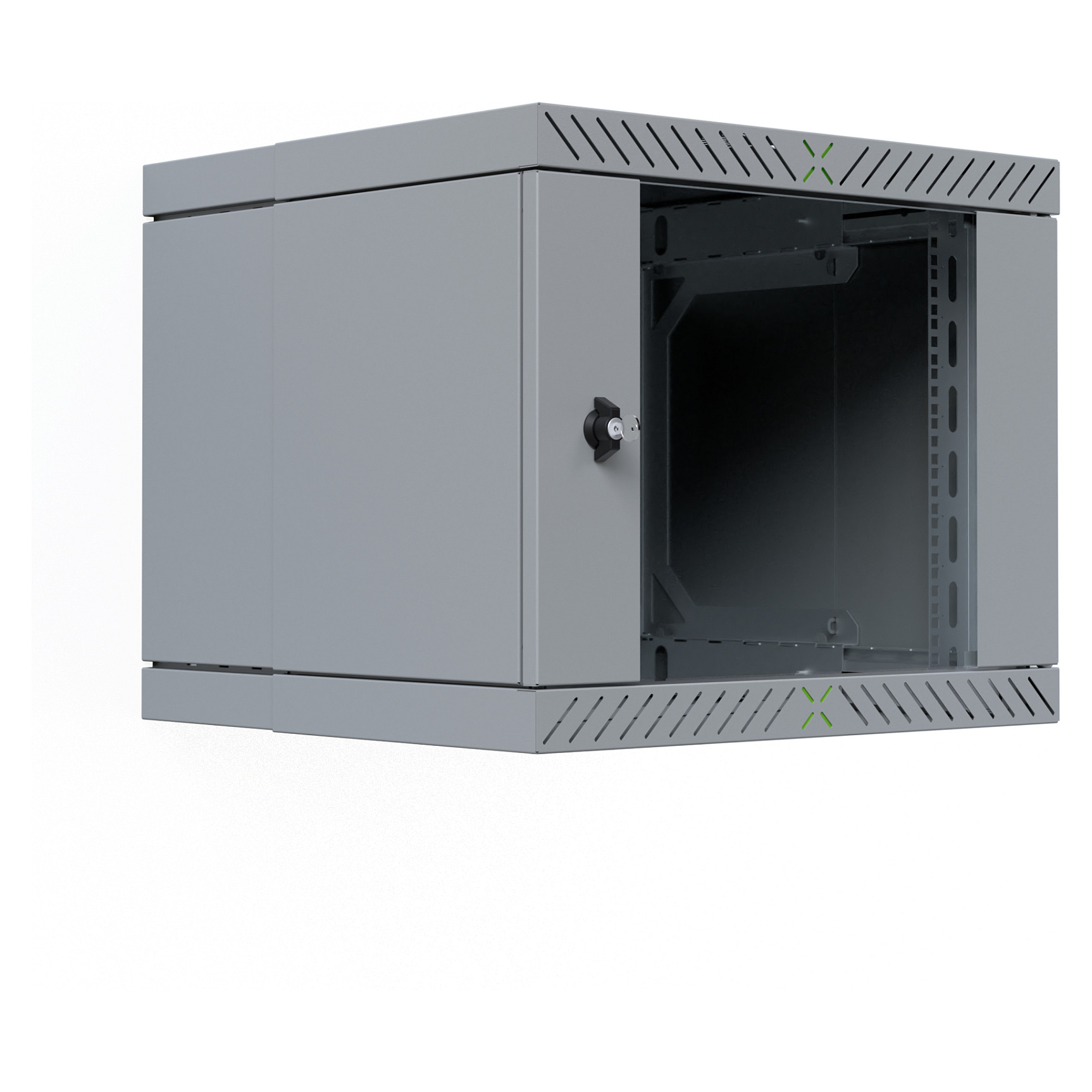 Zidni ormar EFB ELEKTRONIK 19" X-Rack sa staklenim vratima, 9U, dubina 400-600mm, siva boja-3