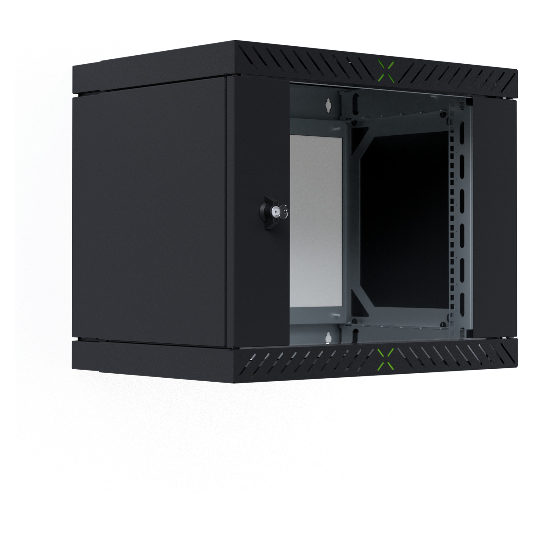 19" WandgehÃ¤use X-Rack mit GlastÃ¼r 400-600mm 9HE schwarz-0
