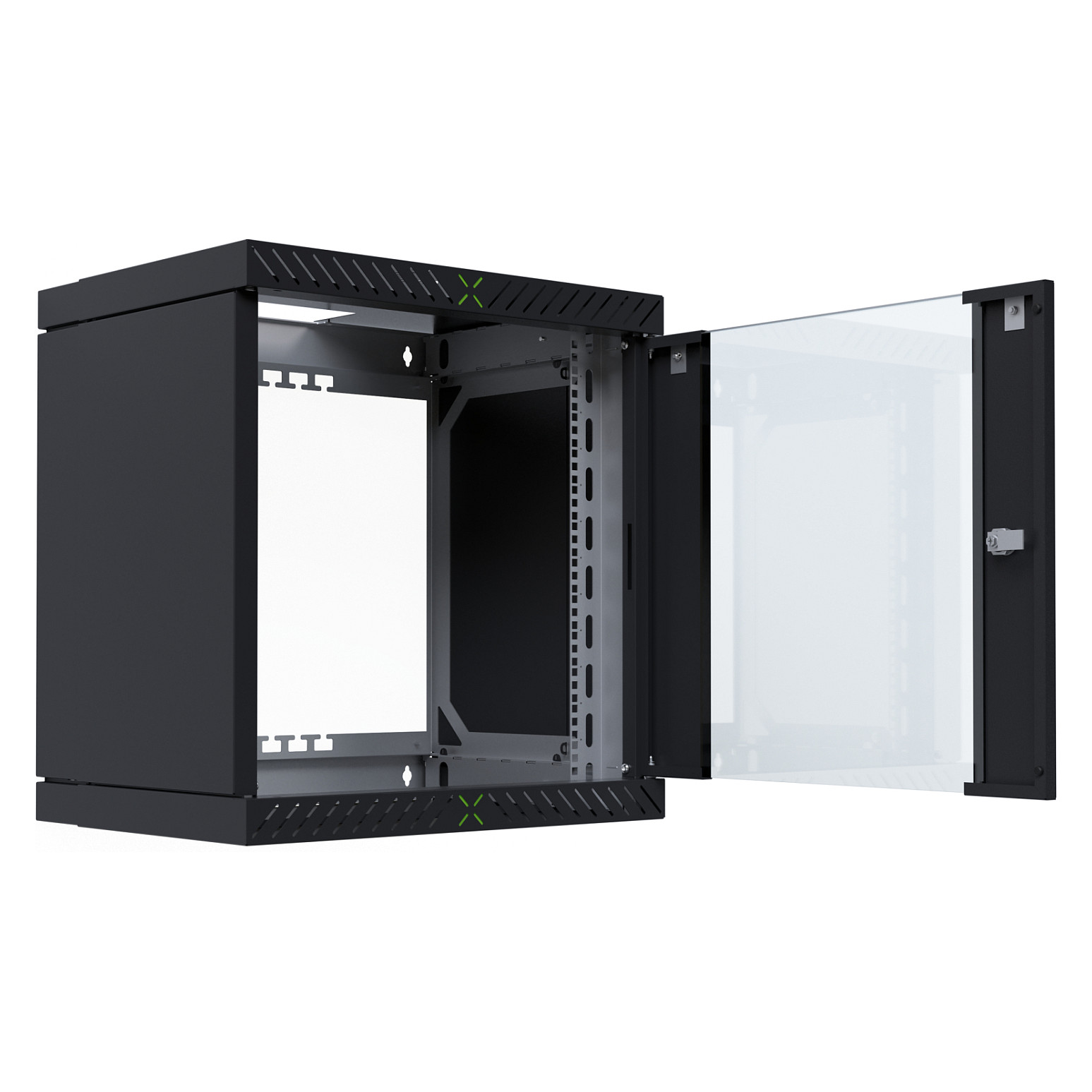 Zidni ormar EFB ELEKTRONIK X-Rack 19", staklena vrata, 12U, dubina 400-600mm, crna boja-1