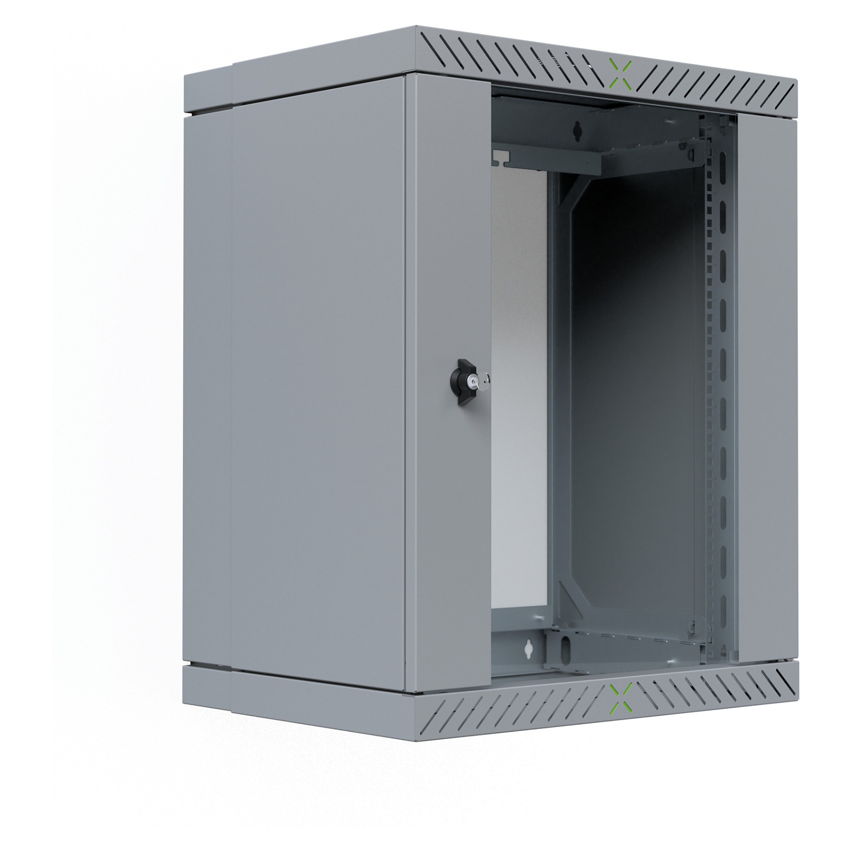 Zidni ormar EFB ELEKTRONIK 19" X-Rack sa staklenim vratima, 15U, dubina 400-600mm, siva boja-0