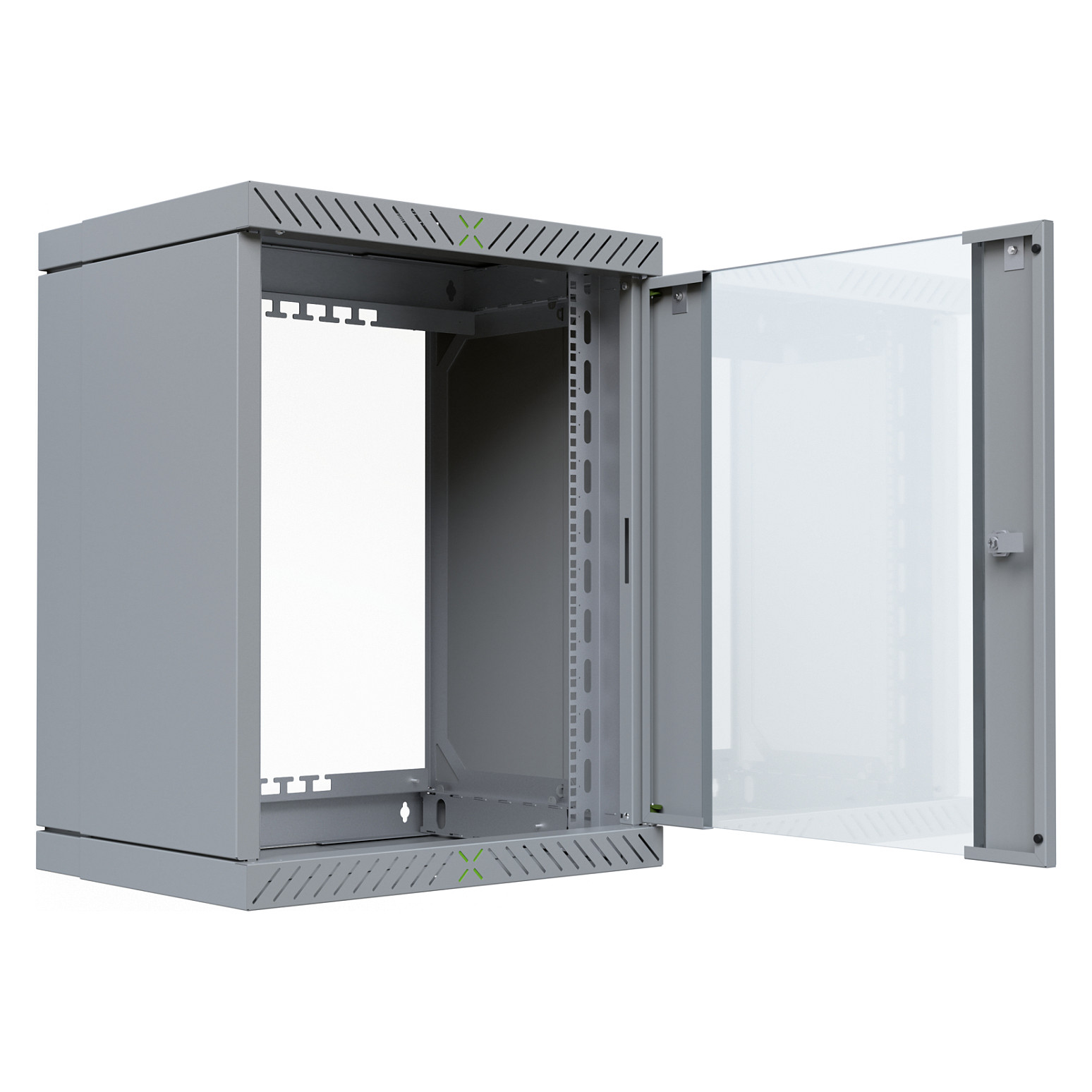 Zidni ormar EFB ELEKTRONIK 19" X-Rack sa staklenim vratima, 15U, dubina 400-600mm, siva boja-1