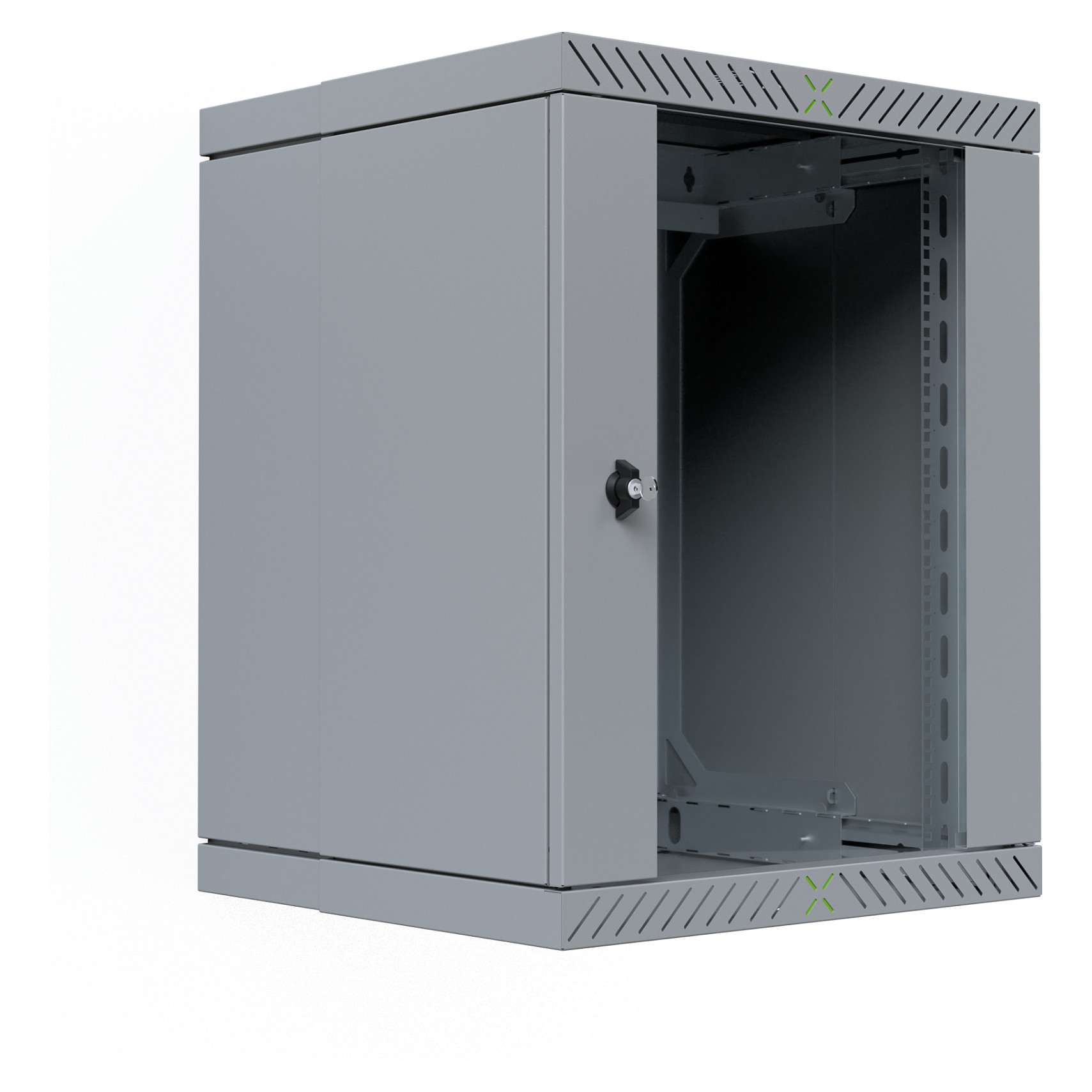 Zidni ormar EFB ELEKTRONIK 19" X-Rack sa staklenim vratima, 15U, dubina 400-600mm, siva boja-3