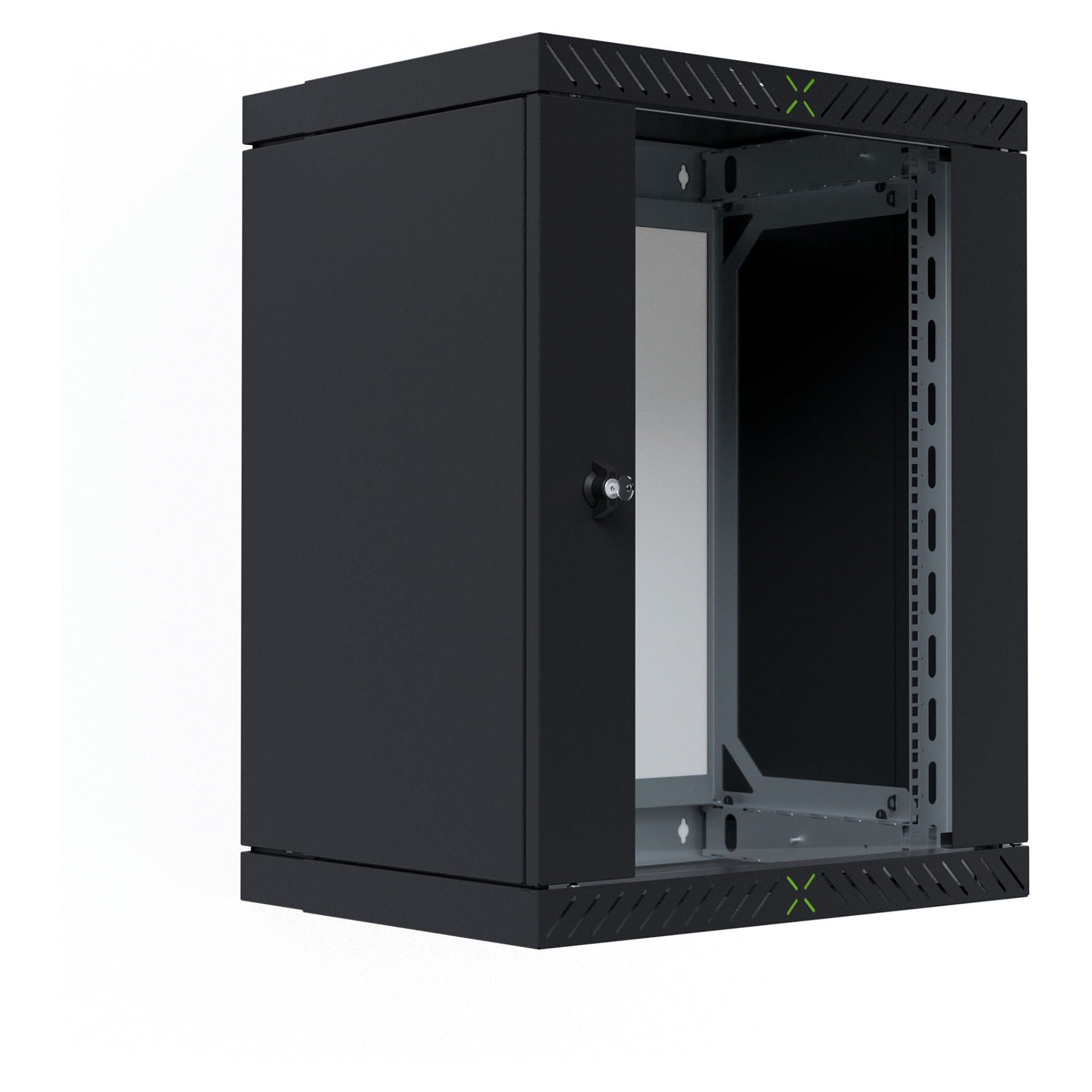 Zidni ormar EFB ELEKTRONIK 19" X-Rack sa staklenim vratima, 15U, 400-600mm, crna boja