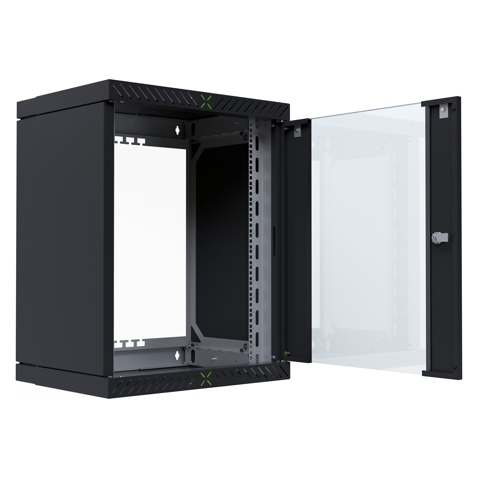 Zidni ormar EFB ELEKTRONIK 19" X-Rack sa staklenim vratima, 15U, 400-600mm, crna boja-1