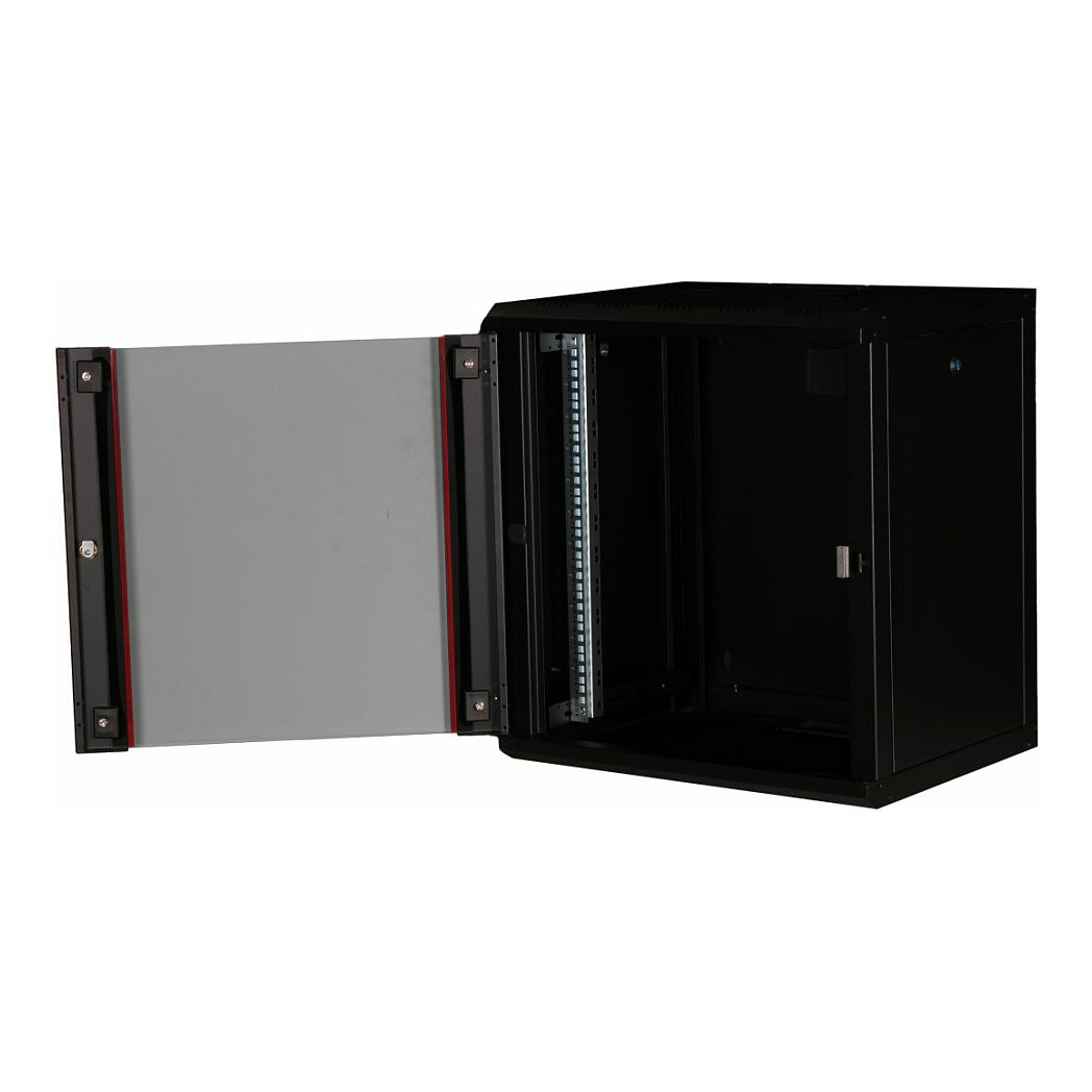 Zidni komunikacijski ormar EQUIP 19", 12U, staklena vrata, 600x450mm, crna boja-2