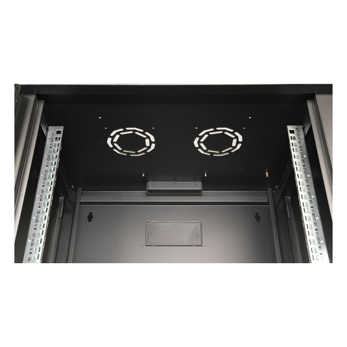 Zidni komunikacijski ormar EQUIP 19", 12U, staklena vrata, 600x450mm, crna boja-4