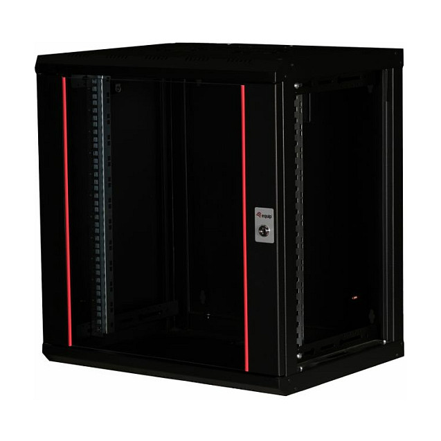 Zidni komunikacijski ormar EQUIP 19", 12U, staklena vrata, 600x450mm, crna boja-6