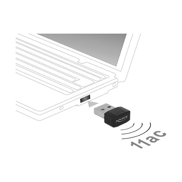 Mrežni adapter DELOCK USB 2.0 Wi-Fi AC433 Dual Band Nano (12461)-1