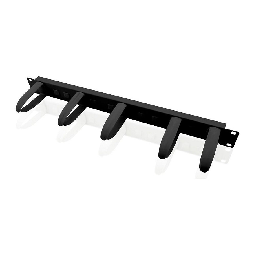 Panel za kabele VALUE 19" 1U s 5 vodilica, crna boja
