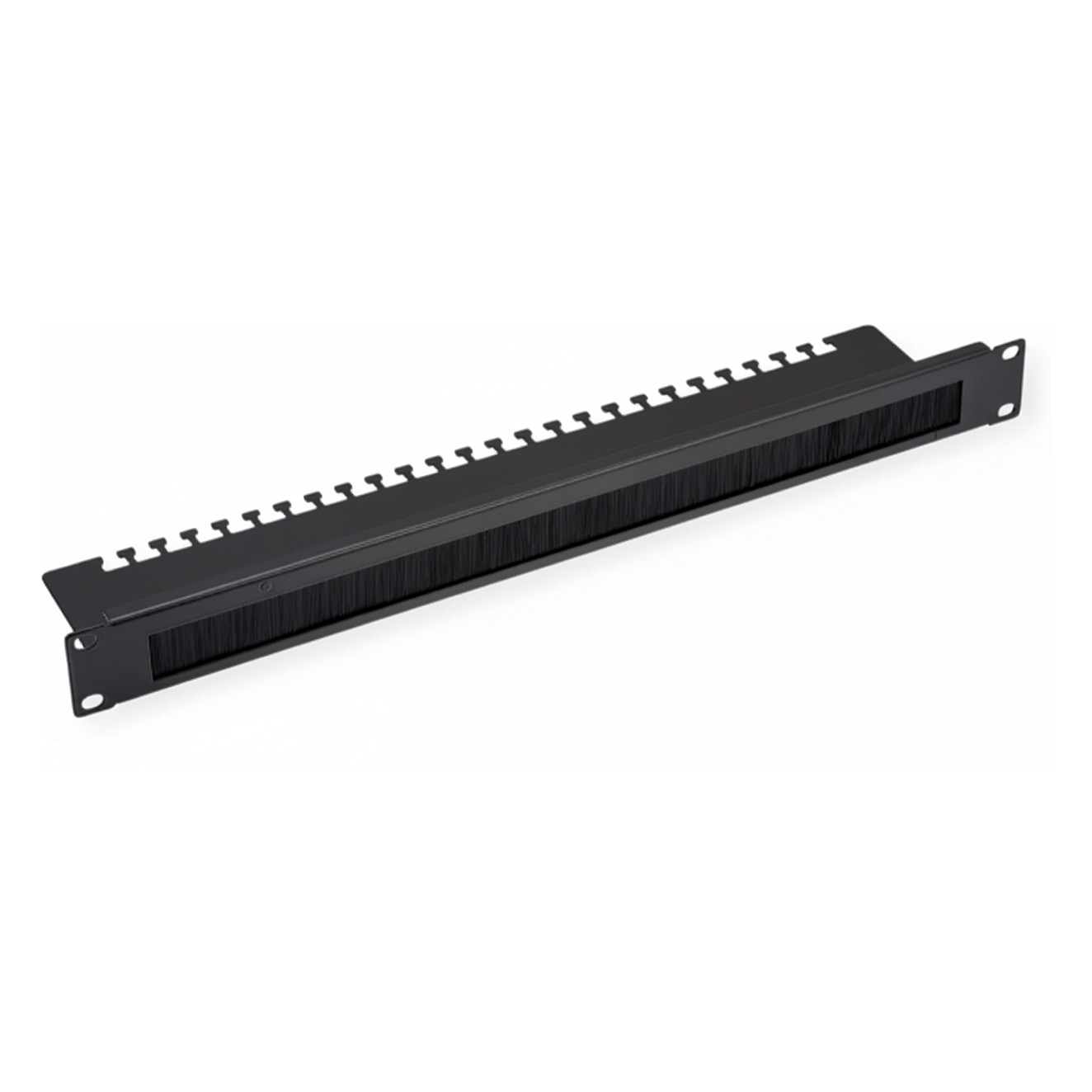 Panel za kablove VALUE 19" 1U s četkom i nosačem, crna boja-0