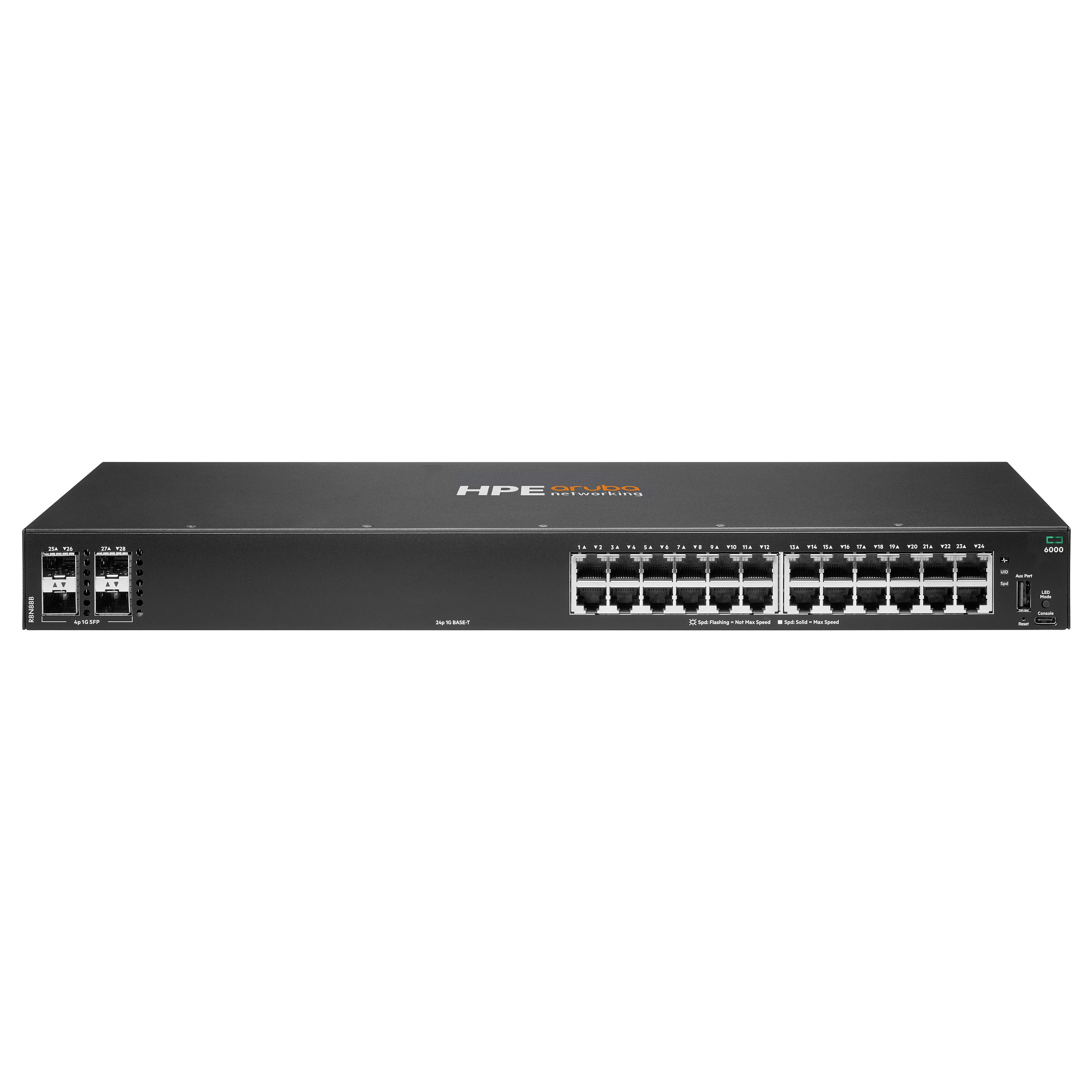 HPE Aruba Networking CX 6000 24p 10M/100M/1G 4p SFP 1G Switch EU-0