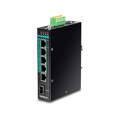 TRENDnet TI-PG541i 6-portni industrijski PoE+ Gigabitni Layer 2 DIN-Rail Switch-0