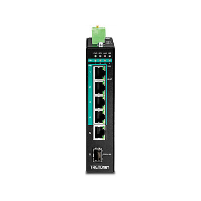 TRENDnet TI-PG541i 6-portni industrijski PoE+ Gigabitni Layer 2 DIN-Rail Switch-1