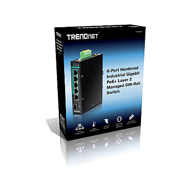 TRENDnet TI-PG541i 6-portni industrijski PoE+ Gigabitni Layer 2 DIN-Rail Switch-3
