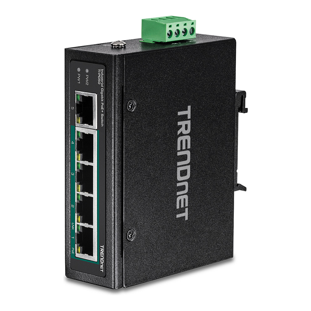 TRENDnet TI-PG50 5-Portni Industrijski Gigabitni PoE+ DIN-Rail Switch-0