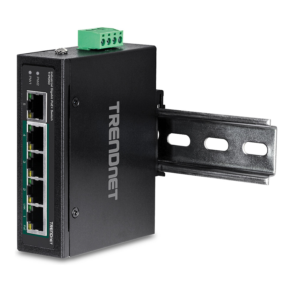 TRENDnet TI-PG50 5-Portni Industrijski Gigabitni PoE+ DIN-Rail Switch-5
